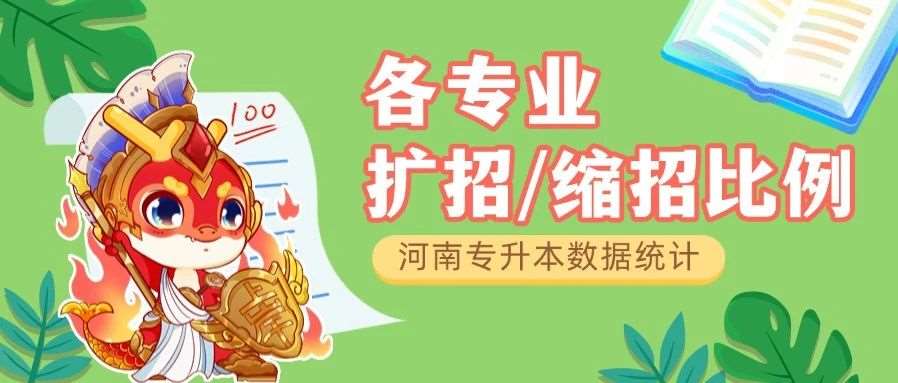 2025年河南专升本各专业扩招/缩招比例整理，*高扩招780%，*低缩招95%！